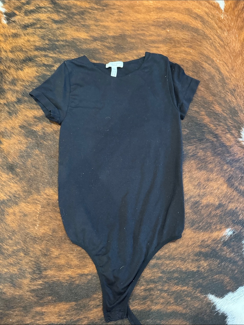 Altar'd State Black Crewneck Short Sleeve Bodysuit